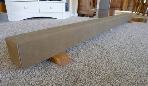 Your Little Gymnast Needs a Balance Beam at Home Diy Wood Balance Beam, How To Make A Balance Beam, Homemade Balance Beam, Diy Balance Beam Gymnastics, Diy Balance Beam, Gymnastics Supplies, Back Walkover, Toddler Gymnastics, Gymnastics Equipment For Home