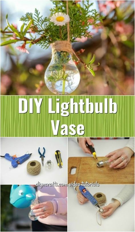 How to Make a Decorative Lightbulb Planter – Easy Spring Craft - Learn how to Create this beautiful DIY planter from an old lightbulb. Easy step-by-step instructions and video tutorial show you how to make this simple bulb craft. #recycle #repurpose #DIY #vases #DIYvases #lightbulbcraftideas #diyncrafts #videotutorial #planters Light Bulb Planter Diy, Lightbulb Planter Diy, Upcycled Light Bulbs, Lightbulb Planter, Lightbulb Diy, Bulb Craft, Lightbulb Crafts, Planting Techniques, Recycled Light Bulbs