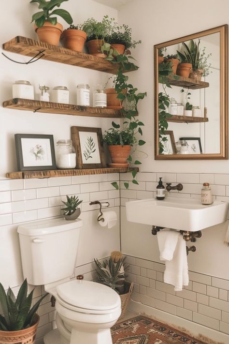 Bohemian Bathroom Decor, Boho Bathroom Ideas, Cozy Bathroom, Bohemian Bathroom, Boho Bathroom Decor, Scandinavian Bathroom, Bad Inspiration, Rustic Bathroom Decor, Casa Vintage