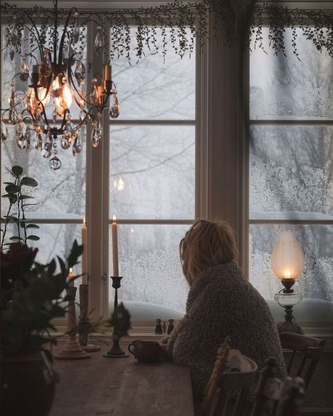 Tumblr. Dark Christmas, Romantic Christmas, Looking Out The Window, Cozy Aesthetic, Winter Scenery, Winter Solstice, Winter Aesthetic, Slow Living, Cozy Christmas