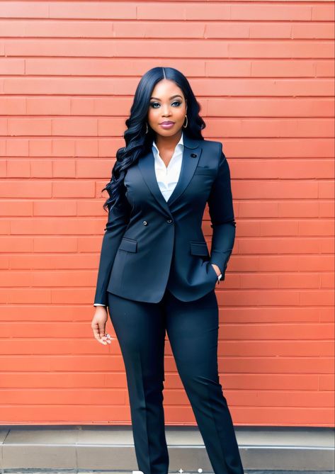 Black Women Suit Outfits, Kaunda Suit For Women, Welsh Fashion, Corporate Attire Women, Stylish Business Outfits, Office Attire Women, Signing Agent, Professional Outfit, Fashionable Work Outfit