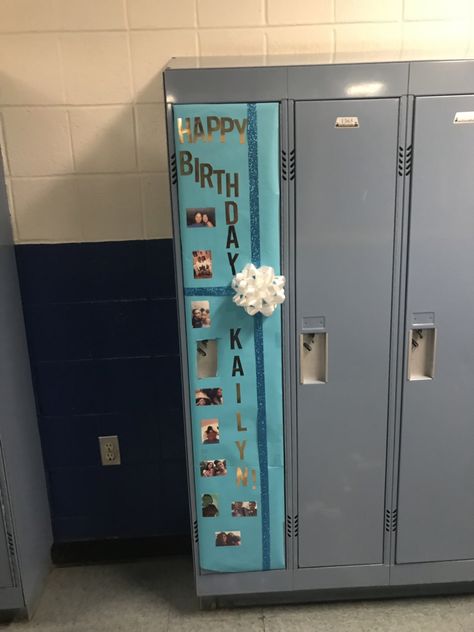 Bday Locker Decorations, Decorated Lockers For Birthdays, Happy Birthday Locker Ideas, Locker Birthday Decorations, Birthday Locker Ideas, Birthday Locker, Birthday Locker Decorations, Bday Surprise, School Locker Decorations