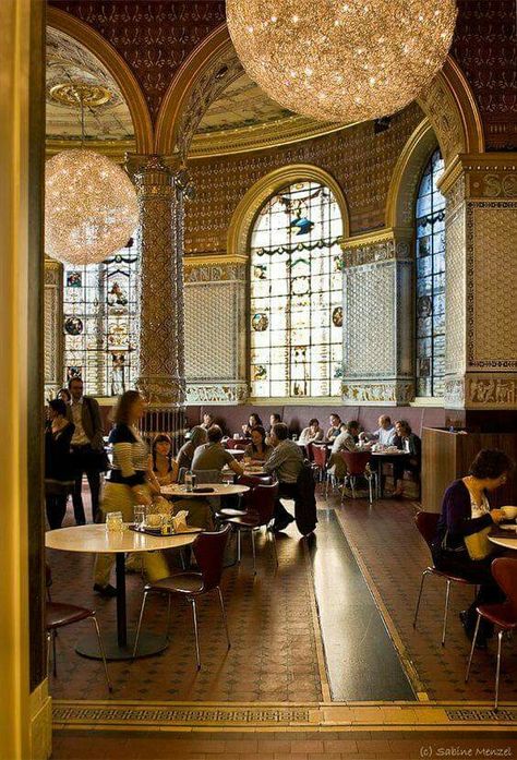 The tearoom ~ at the Victoria & Albert Museum, London. | via : UK Art & Architecture on Facebook Kensington London, London Museums, London Places, England And Scotland, London Town, London Calling, London Eye, London Life, England Uk