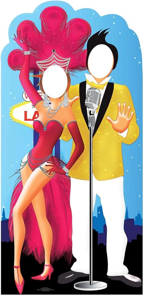 Amazon.com: STAR CUTOUTS Ltd SC597 Cut Out of Vegas Couple Stand-in l Themed Party Decoration l Realistic Prop l Gifts for Fans & Parties, Multicolor : Home & Kitchen Vegas Couple, Casino Birthday Party, Vegas Theme Party, Cup Decoration, Casino Birthday, Vegas Birthday, Las Vegas Party, Prom 2022, Casino Theme Party Decorations