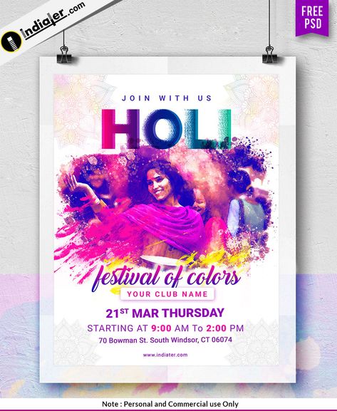 Join Us Holi Festival Celebration Invitation Design Template Festival Invitation, Templates Facebook, Holi Poster, Holi Party, Photoshop Flyer, Holi Festival Of Colours, Poster Template Design, Holi Celebration, Festival Flyer