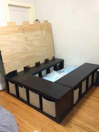 Bedframe Diy, Shelf Bed, Diy Storage Bed, Cozy Baby Room, Koti Diy, Murphy Bed Ikea, Diy Bed Frame, Dekorasi Kamar Tidur, Storage Bed