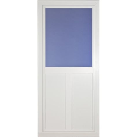 LARSON Tradewinds Highview White High-view Aluminum Storm Door (Common: 32-in x 81-in; Actual: 31.75-in x 79.75-in) at Lowe's. The Tradewinds Highview features a durable frame for busy families. The Screen Away® retractable screen offers instant ventilation and hides in a Aluminum Storm Doors, Garage Screen Door, Retractable Screen Door, House Upgrades, Storm Doors, Retractable Screen, Glass Insulators, Storm Door, Outdoor Deck