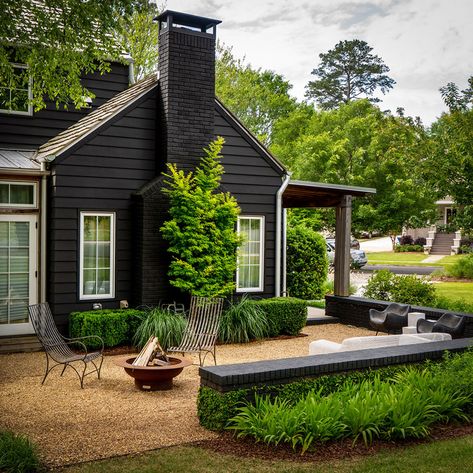 Dark Lake House Exterior, Front Porch Set Up, Backyard Baby Shower Ideas Decoration, Backyard Baby Shower Ideas, Father Nature, Backyard Flower Garden, Gardening Checklist, Pond House, Black Houses