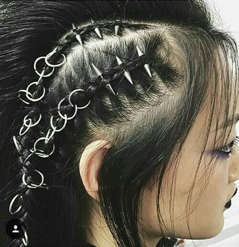 Hair Spikes, Women Dreadlocks, Future Photoshoot, Phoenix Hair, Edgy Hair, Hair Trend, Estilo Punk, Hair Rings, Hair Decorations