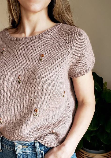 Easy Knitted Sweater, Knitted Sweater Patterns, Knit Pullover Pattern, Tulip Sweater, Chunky Knit Sweater Pattern, Knit Sweater Pattern, Summer Knitting Patterns, Sweater Patterns, Pullover Pattern