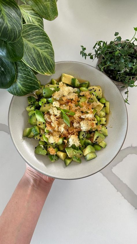 Instagram Avacado Rice, Shelled Edamame, Avocado Rice, Cucumber Avocado Salad, Cooking Jasmine Rice, Cucumber Avocado, Crispy Rice, Rice Salad, Sushi Rice