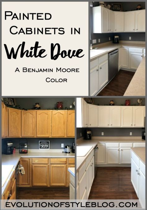 White Painted Cupboards, Painted 80s Kitchen Cabinets, Painting Maple Cabinets, Dove White Kitchen Cabinets, Painted Kitchen Cabinets White, White Dove Kitchen Cabinets, White Painted Kitchen Cabinets, White Dove Cabinets, Painted Kitchen Cabinets