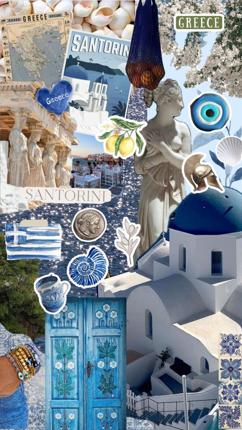 #greece #greecesummer #mammamiamovie #mammamiashuffle #mammamiasummer #greecetravel #greecedreaming #aestheticgirl #summer#summerinspo #summer23 Santorini Mood Board, Greece Mood Board, Greece Wallpaper Iphone, Greece Color Palette, Greek Style Home, Greece Wallpaper, Beach Europe, Beachy Wallpapers, 17. Geburtstag