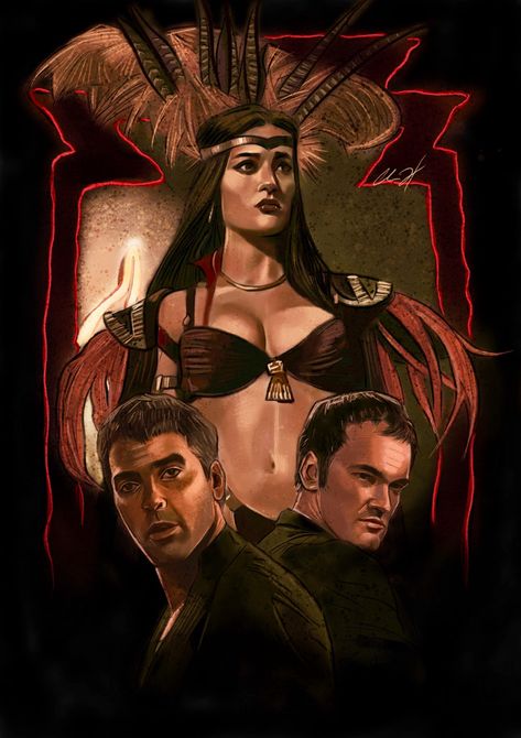 From Dusk Till Dawn (1996) Rose And Scorpius, Dracula's Brides, Harry Potter Next Generation, From Dusk Till Dawn, Dusk Till Dawn, No Thanks, Poster Artwork, Quentin Tarantino, George Clooney