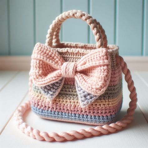 Crochet Bag Ideas Inspiration, Simpul Makrame, Handbag Ideas, Crochet Boho Bag, Diy Crochet Bag, Crochet Shoulder Bags, Wool Bags, Crochet Cat Pattern, Quick Crochet Patterns