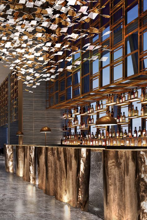 Hilton Worldwide Holdings will unveil 11 new luxury hotels across its luxury brands this year, more than at any time in the company’s 100-year history, said President and CEO Chris Nassetta. Hilton’s current and projected luxury openings in 2019, which join the 65 existing luxury properties. Bar Counter Design, Bar Interior Design, Luxury Bar, Lounge Bar, Lobby Design, Bar Interior, Lounge Design, Bar Design Restaurant, Hotel Bar