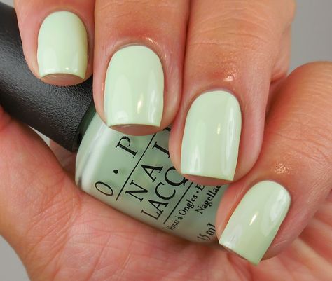 OPI: ❤ This Cost Me A Mint ❤ ... a light mint green creme nail polish from the OPI Soft Shades Collection 2016 Opi Soft Shades, Opi Nail Polish Colors, Gel Polish Nail Designs, Aqua Nails, Natural Nail Art, Green Nail Polish, Get Nails, Nail Polish Designs, Hair Nails