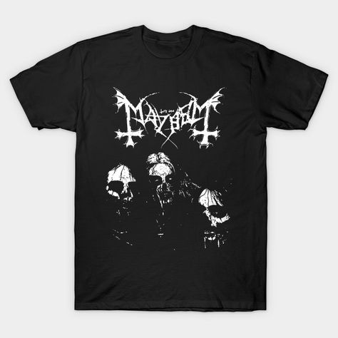 Mayhem Black Metal, Mayhem Band, Heavy Metal Shirt, Hardcore Music, Metal Shirts, Metal T Shirts, Goth Girl, Mens Outfit Inspiration, Band Merchandise