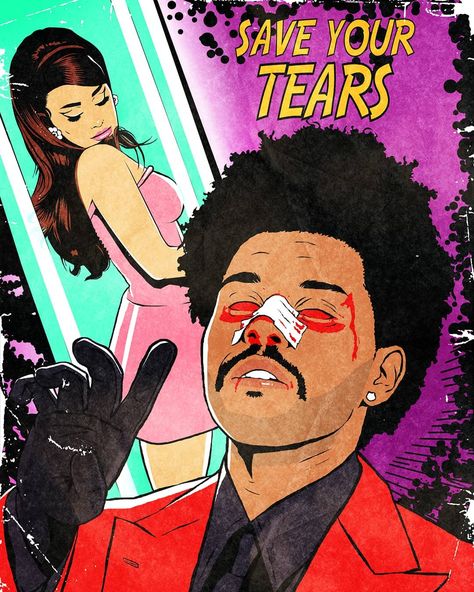 The Weeknd Drawing, The Weeknd Album Cover, Weekend Artist, To Serve Man, Save Your Tears, Ariana Grande Poster, The Weeknd Poster, Ariana Grande Drawings, Abel The Weeknd