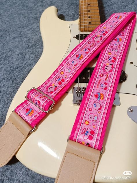 Guitar Strap Aesthetic, 2024 Wishlist, Guitar Acoustic, Vibe Check, Guitar Straps, Fame Dr, Aesthetic Pink, Guitar Strap, Music Stuff