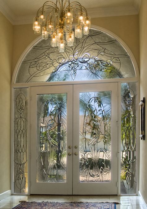 Glass Entrance, Glass Entrance Doors, Glass Door Design, Jeep Dogs, Stained Glass Door, Pin Ideas, Door Glass Design, Casa Vintage, Dream House Rooms