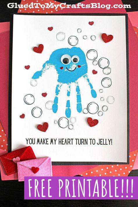 Handprint Jellyfish, Valentine Fairy, Toddler Projects, Jellyfish Craft, Colorful Jellyfish, Keepsake Crafts, Valentine's Day Crafts For Kids, Valentine Crafts For Kids, Valentine Projects