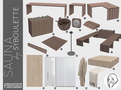 Sauna cc sims 4 1 Lotes The Sims 4, Spa Items, Sims 4 Expansions, Casas The Sims 4, Sauna Room, Sims Four, Sims 4 Cc Furniture, Sims 4 Collections, Kids Bedroom Sets