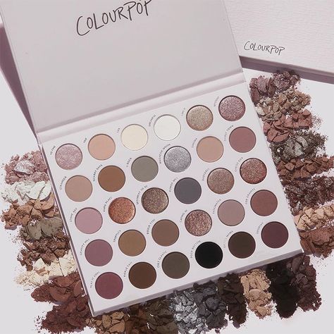 Colourpop Stone Cold Fox Palette, Stone Cold Fox Colourpop, Cool Toned Eyeshadow Palette, Holiday Palette, Colourpop Eyeshadow Palette, Penyimpanan Makeup, Colourpop Eyeshadow, Stone Fox, Brush Roll