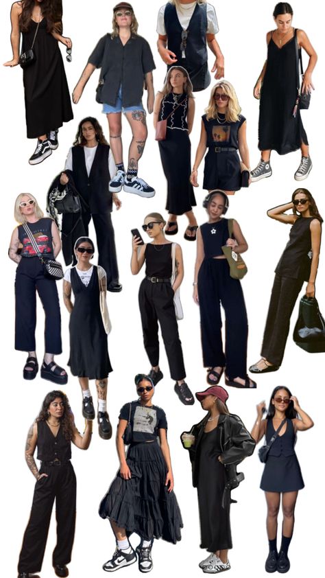 Black outfits | black fits | black cat | black Arcade Date Outfit, Arcade Date, Black Cat Outfit, Date Outfit Ideas, Creative Outfits, Outfit Inspiration Women, 90s Inspired Outfits, Millennials Fashion, Date Outfit Summer