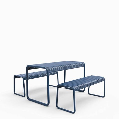 Brighton Bench Set | Set by ZANETI - colourful outdoor furniture, for the modern home or Hospitality venue Sweet Lines, Colorful Outdoor Furniture, Poolside Lounge, Table And Bench Set, Bench Set, Hospital Furniture, Outdoor Furniture Collections, Chairs Armchairs, Lounge Chairs