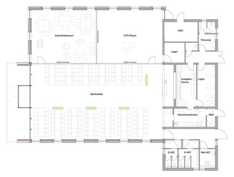 Salmtal Secondary School Canteen / SpreierTrenner Architekten School Canteen Design, Site Analysis Sheet, Cafeteria Plan, Canteen Design, Cafeteria Design, School Cafe, School Canteen, Plans Architecture, Senior Project