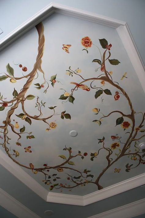 206 best images about Ceiling Ideas on Pinterest | Painted ... Ceiling Painting, Ceiling Murals, Ceiling Art, Faux Painting, Painted Ceiling, The Ceiling, Mural Painting, Mural Art, Design Case