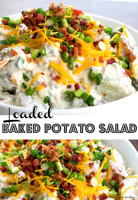 Loaded Baked Potato Salad Potato Salad Loaded, Loaded Baked Potato Salad Recipe, Baked Potato Salad Recipe, Ranch Potato Salad, Loaded Baked Potato Salad, Baked Potato Salad, Potato Salads, Potato Salad With Egg, Bbq Side