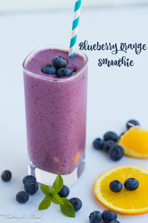 Heathy Smoothies, Orange Juice Smoothie, Orange Smoothie Recipes, Blueberry Orange, Orange Smoothie, Nice Recipes, Blueberry Juice, Blueberry Lemonade, Smoothie Prep