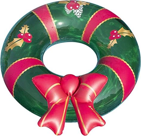 Amazon.com: Swimline Christmas Wreath Inflatable Pool Ring, Multi, One Size : Toys & Games Christmas In July Party, Inflatable Christmas Tree, Wreath With Bow, Christmas Books For Kids, Holiday Soiree, Christmas Bucket, Hallmark Christmas Movies, Christmas Mason Jars, Ultimate Christmas