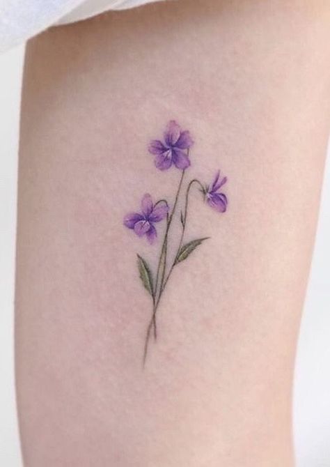 Violet Ankle Tattoo, Tiny Violet Flower Tattoo, Violet And Rose Flower Tattoo, Wood Violet Tattoo, Small Violet Flower Tattoo, Simple Iris Tattoo, Viola Tattoo, Purple Iris Tattoo, Iris Tattoo Design