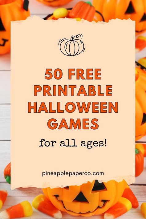 👻🍬 Get ready for a ghoulishly good time with our 50 free Halloween printable games! 🎃 From Halloween bingo 🎲 to candy corn match-ups 🍭, these spook-tastic activities are perfect for family game night, classroom parties, or any Halloween celebration! 🎉🎭 Grab your free printables and let the fun begin! 🖨🧡 #HalloweenFun #PrintableGames Halloween Games With Candy, Halloween Games For Families, Halloween Game Printables, Halloween Paper Games, Free Halloween Games Printables, Halloween Games Printable, Halloween Games For Classroom, Halloween Bingo Printable Free, Free Printable Halloween Games