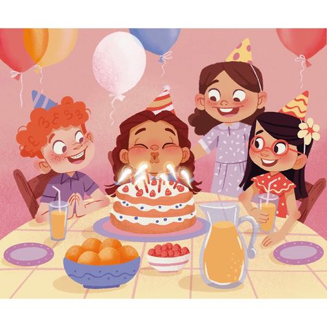 Class Illustration, Lemonade Illustration, Happy Birthday Illustration, Children's Book Characters, Book Illustration Design, Story Books Illustrations, Illustration Art Kids, Birthday Illustration, Here With Me