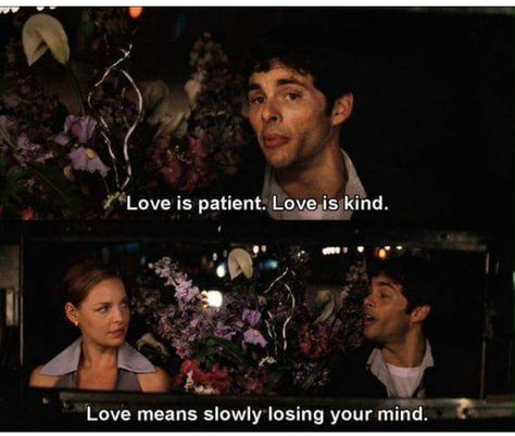 27 Dresses Rom Coms, Love Is Patient Love Is Kind, Favorite Movie Quotes, 27 Dresses, Septième Art, Hey Arnold, Chick Flicks, Movie Lines, Film Quotes