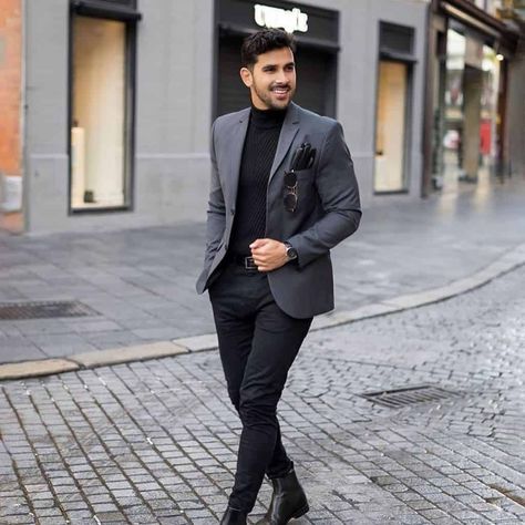 Homecoming Outfits For Guys, Mens Casual Suits, Black Outfit Men, Stylish Mens Suits, Blazer Outfits Men, Mens Business Casual Outfits, Modern Suits, Modern Mens Fashion, Suit Ideas