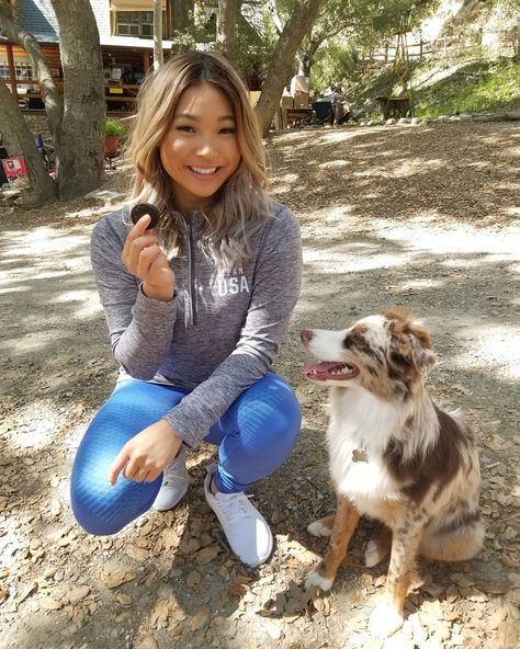 On set today with Reese shooting for @oreo @ritzcrackers and @chipsahoy ! So excited to be teaming up with my favorite snacks to support Team USA at the Olympic Winter Games 2018! #ad Kim Hair, Chloe Kim, Chips Ahoy, Adorable Puppy, Summer Cool, Ritz Crackers, Winter Games, Professional Athlete, Hair Reference