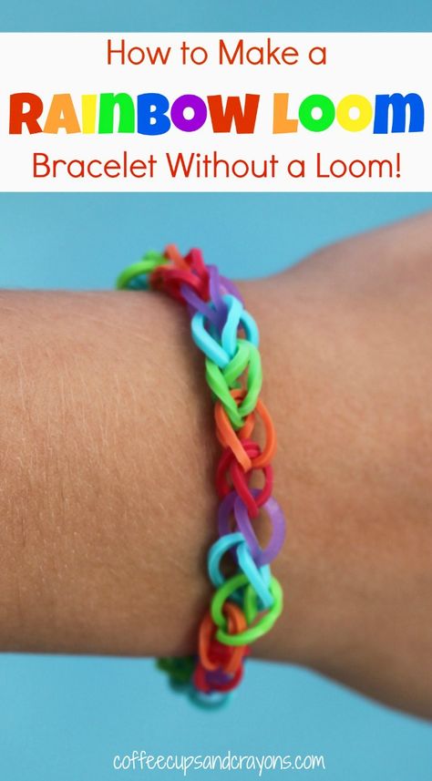 How to Make a Rainbow Loom Bracelet Without the Loom!  All you need is this video {and some rubber bands!} Starburst Bracelet, Rainbow Loom Bracelets Easy, Fishtail Bracelet, Rainbow Loom Bracelet, Loom Band Bracelets, Make A Rainbow, Loom Band, Rainbow Pin, Rubber Band Bracelet