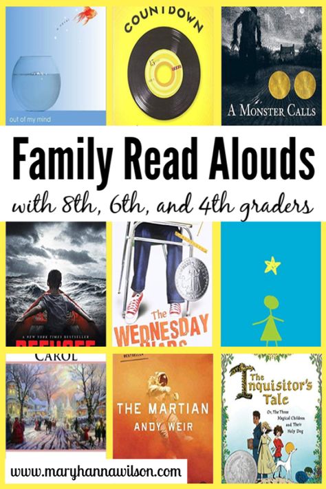 I love reading aloud to my kids. Our family has enjoyed so many funny conversations and memorable moments over the years because of the titles we have read together. Even as my kids have entered their teen years, I find a few titles each year to read with them. This list includes titles from last year (2018) as well as the titles we have enjoyed so far this year (2019). When we began reading these titles, my kids were in 10th, 8th, 6th, and 4th grade. They are all a year older as we are finishin Family Read Aloud Books, Books For Teen Boys, Wilson Reading, Family Read Alouds, Middle School Boys, Reading Aloud, Kids Book Club, Funny Conversations, Read Aloud Books