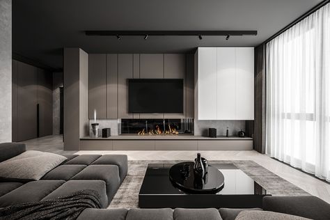 Dark Living Rooms, Tv Room Design, Luxury Living Room Design, Tv Wall Design, 아파트 인테리어, Living Room Design Decor, Interior Modern, Living Room Tv, Apartment Interior