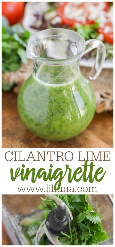 Cilantro lime vinaigrette is light and refreshing. The lime adds a brightness and cilantro a flair of flavor! #cilantrolimevinaigrette #cilantrolime #vinaigrette #saladdressing #homemadedressing Low Carb Salad Dressing, Cilantro Lime Vinaigrette, Vinaigrette Dressing Recipe, Cilantro Dressing, Roasted Shrimp, Cilantro Lime Dressing, Lime Vinaigrette, Low Carb Salad, Healthy Salad Dressing