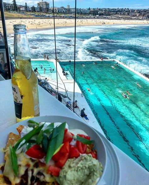 Lunch. Beer. View. ✔️ @outandaboutwithabbie  #visitbondibeach #bondi #bondibeach #sydney #australia #ilovesydney #seeaustralia #foodstagram… Food In Australia, Corporate Dinner, Australia Food, Bondi Beach, Caprese Salad, Sydney Australia, Sydney, Ash, Beer