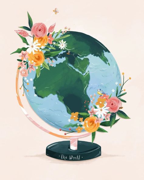 Earth Illustration, Boho Inspo, Happy Earth Day, Earth Art, Happy Earth, Going Green, Lovely Day, Artist Paint, Love Wallpaper