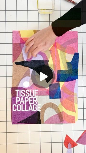 Little Artists | Art Education Projects on Instagram: "TISSUE PAPER COLLAGE 🫶🏻🌈🎨👩‍🎨 we’ve just added a bonus 5 minute video tutorial to our online classroom demonstrating the techniques and materials required for this simple but effective way of decorating papers 👏🏻 subscribe to access now ~ link in bio #thelittleartistsroom" Kids Collage Art, Tissue Paper Collage Art, Middle School Collage, Tissue Paper Collage, Painted Paper Collage, Art Education Projects, Tissue Paper Art, Middle School Art Projects, Collage Inspiration