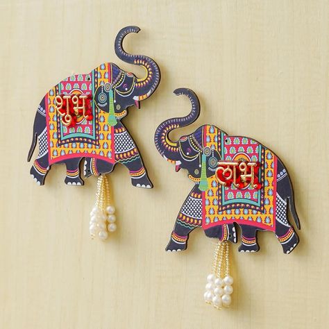 Webelkart Premium Elephant Designer Set of 2 with Shubh Labh Wall Hanging for Diwali Decoration| Wall Decor |Temple Decor Wall Hanging |Pooja and Home Decor Hanging (5.5" Inches) About Product : Package contents: Pack Of 2 Elephant Decorative Wall Hanging Temple Hanging For Home And Office Decor : Multi-color,Material: Wood 5.5"Inches Handcrafted Wall Hanging For Decoration in Home Temple Mandir Office Shop Counter Decorative ShowPiece Marriage Wedding Return Gift, Diwali Decoration, House W... Hanging For Diwali Decoration, Wall Hanging For Diwali, Temple Decor, Decorative Wall Hanging, Decoration House, Shop Counter, Diwali Decoration, Home Temple, Return Gift