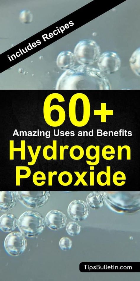 60 fantastic uses and benefits of hydrogen peroxide. From uses for hair, teeth,skin or ear up to health benefits when used as mouthwash or foot soak. Includes various cleaner recipes for cleaning with peroxide and baking soda. Cleaning With Peroxide, Peroxide Uses, Hydrogen Peroxide Uses, Clean Baking Pans, Cleaning Painted Walls, Cleaner Recipes, Deep Cleaning Tips, Foot Soak, Hydrogen Peroxide